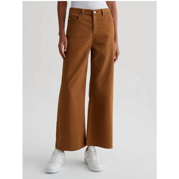 AG JEANS Denim - NWT AG JEANS Saige Wide‎ Leg Crop Jeans in Caramel Size 25